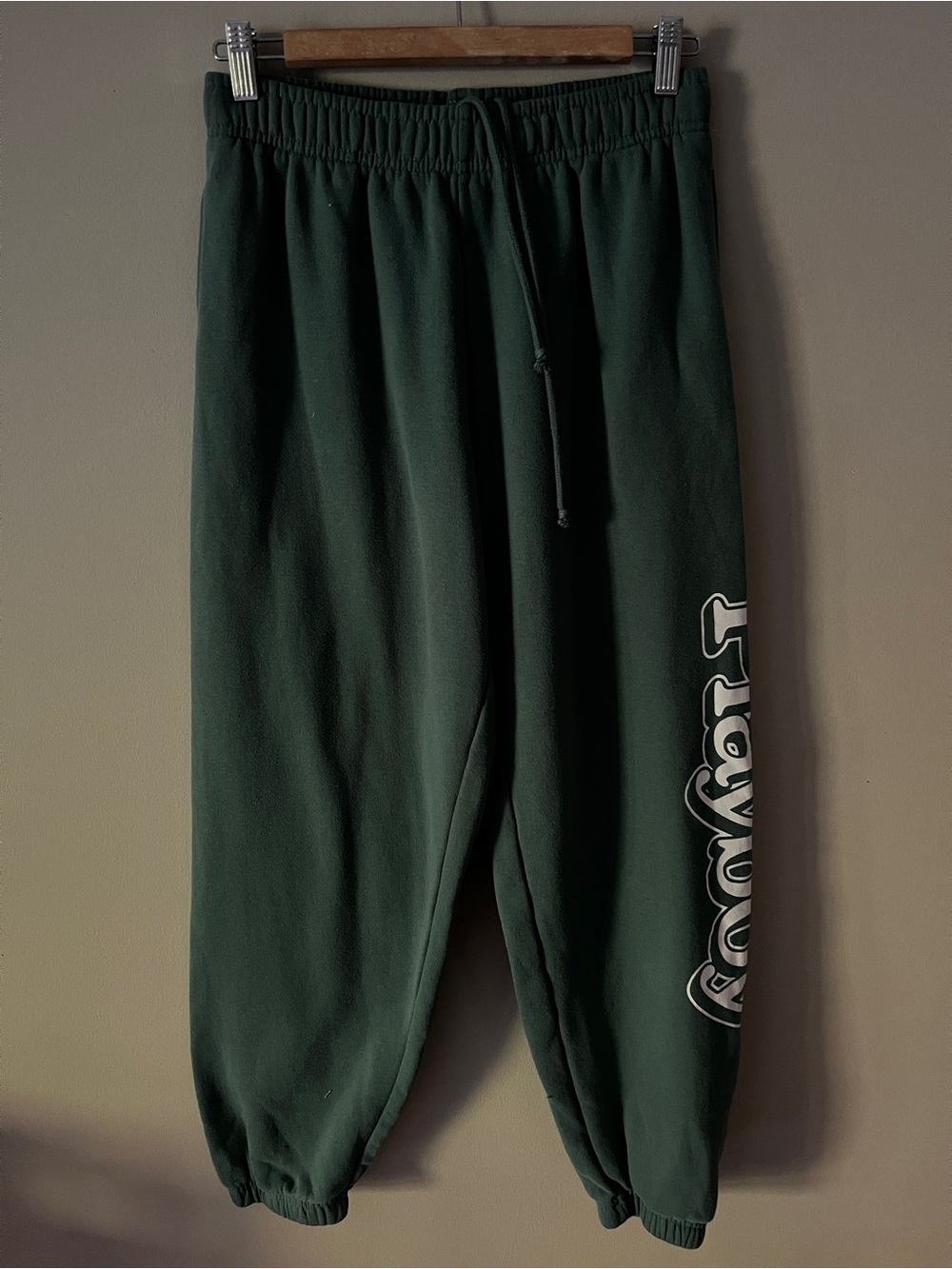 PLAYBOY Dark Green Kids Sweatpants with Side Script